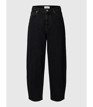 SELECTED FEMME SLWBARREL BEA-KORI HW JEANS NOOS BLACK
