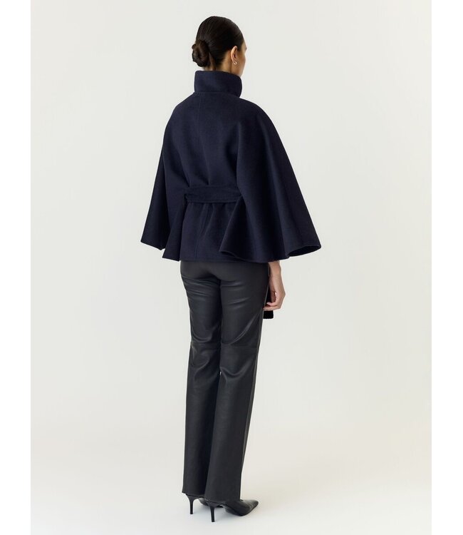 YAS YASALMIO HANDMADE WOOL BLEND JACKET NAVY BLAZER