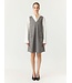 YAS YASDAKOTA SL WIDE SPENCER DRESS TAUPE GREY/CHECKS