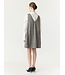 YAS YASDAKOTA SL WIDE SPENCER DRESS TAUPE GREY/CHECKS