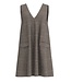 YAS YASDAKOTA SL WIDE SPENCER DRESS TAUPE GREY/CHECKS