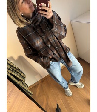 YAS YASCALINO LS SCARF JACKET CARAFE CARINO CHECKS