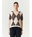 YAS YASJOHI SS WOOL BLEND NOOS CHECKS OATMEAL/TAUPE