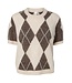 YAS YASJOHI SS WOOL BLEND NOOS CHECKS OATMEAL/TAUPE