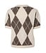 YAS YASJOHI SS WOOL BLEND NOOS CHECKS OATMEAL/TAUPE