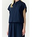 YAS YASLEONA CS SHORT TOP NAVY BLAZER/CHECKS