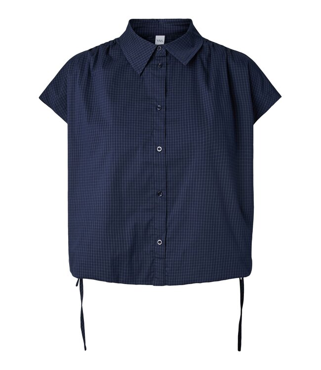 YAS YASLEONA CS SHORT TOP NAVY BLAZER/CHECKS