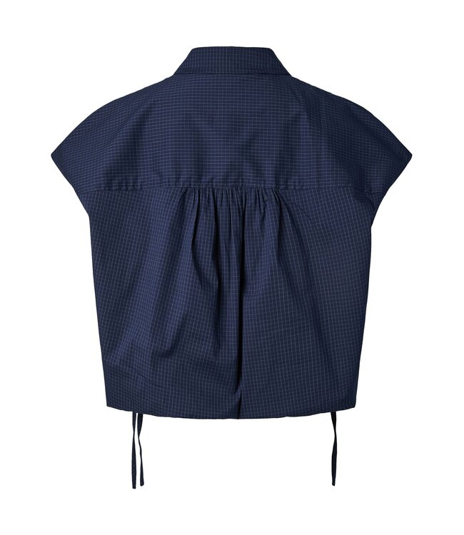 YAS YASLEONA CS SHORT TOP NAVY BLAZER/CHECKS