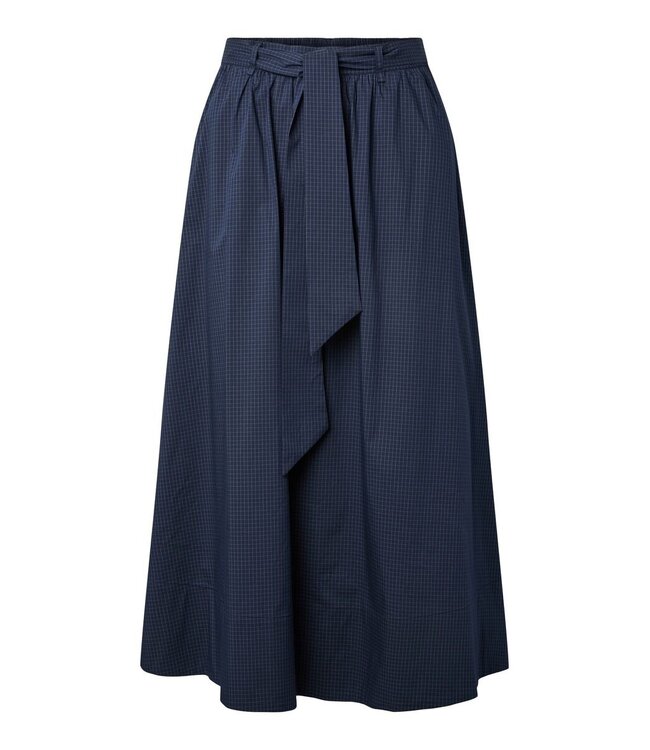 YAS YASLEONA HW LONG SKIRT NAVY BLAZER/CHECKS
