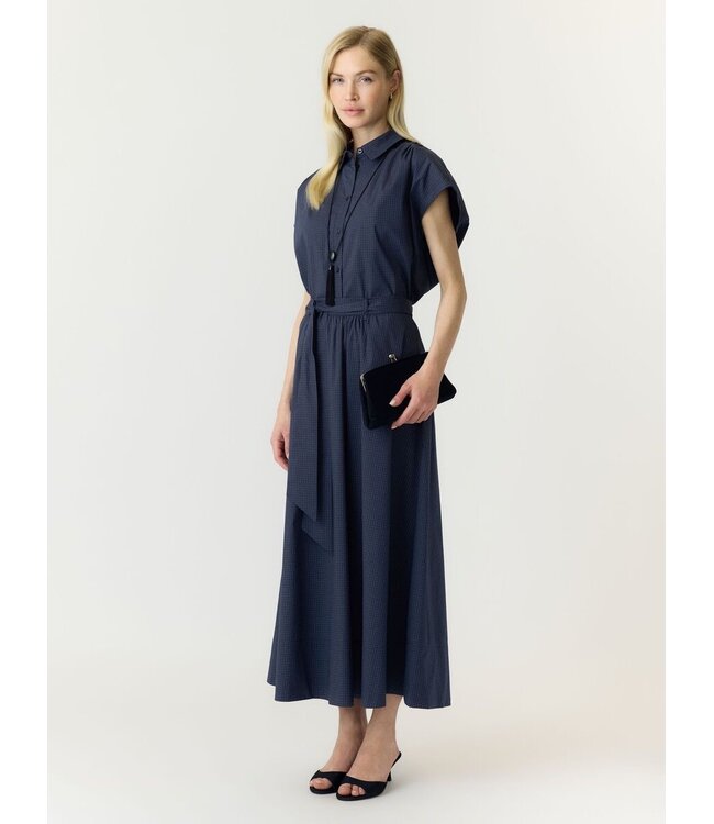 YAS YASLEONA HW LONG SKIRT NAVY BLAZER/CHECKS