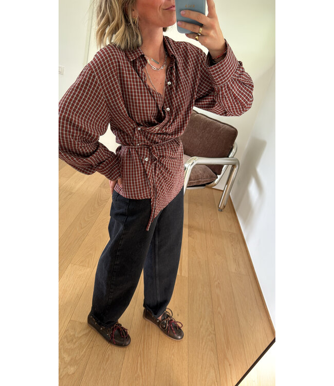 EDITED ED LILLITH SHIRT RED CHECK