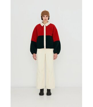 TINYCOTTONS TC COLORBLOCKED SHERPA JACKET MARINE/RED
