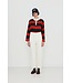 TINYCOTTONS TC STRIPED POLO BLOUSE DARK RED/INK BLUE
