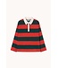 TINYCOTTONS TC STRIPED POLO BLOUSE DARK RED/INK BLUE