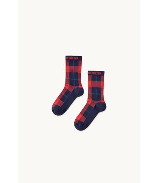 TINYCOTTONS TC CHECKS MEDIUM SOCKS MARINE/RED