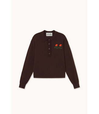 TINYCOTTONS TC ROSES KNITTED POLO UMBER