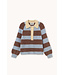 TINYCOTTONS TC FRANK STRIPED POLO/PULL WASHED BLUE/CACAO
