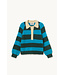 TINYCOTTONS TC FRANK STRIPED POLO/PULL GREEN/CYAN