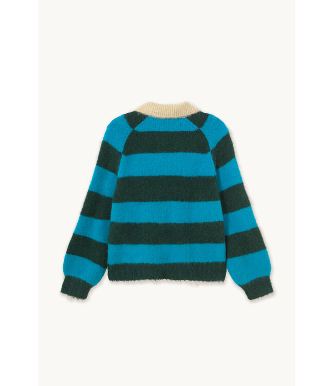 TINYCOTTONS TC FRANK STRIPED POLO/PULL GREEN/CYAN