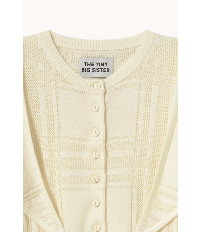 TINYCOTTONS TC CHECK SCARF NECK LARA CARDIGAN BIRCH