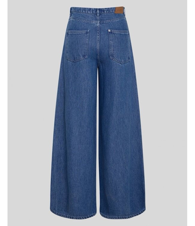 MOSS CPH MSCH AGO RUE WIDE JEANS MID BLUE WASH