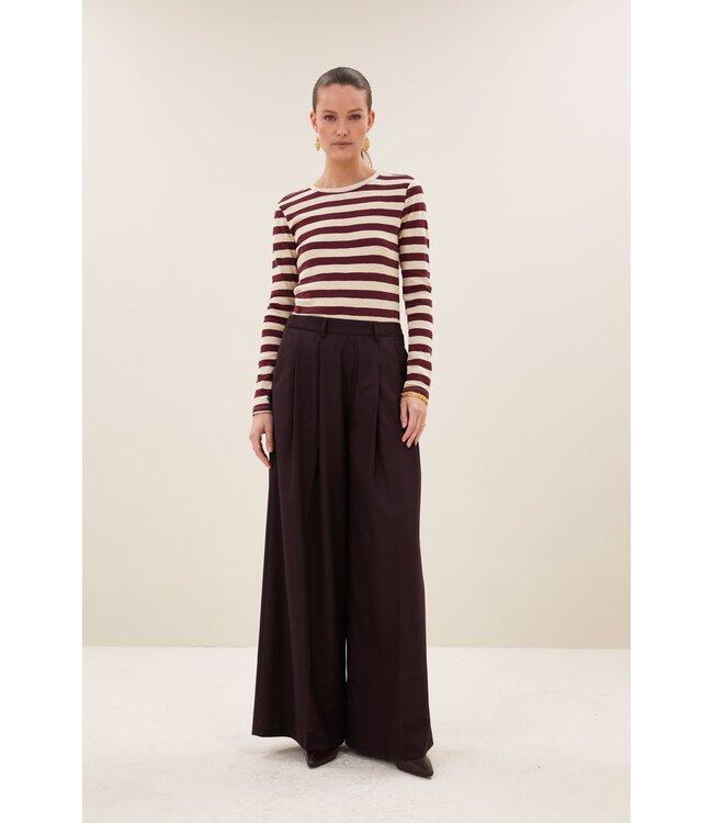 BY-BAR BB BASIC LS BIG STRIPE TSHIRT BURGUNDY CRUSH