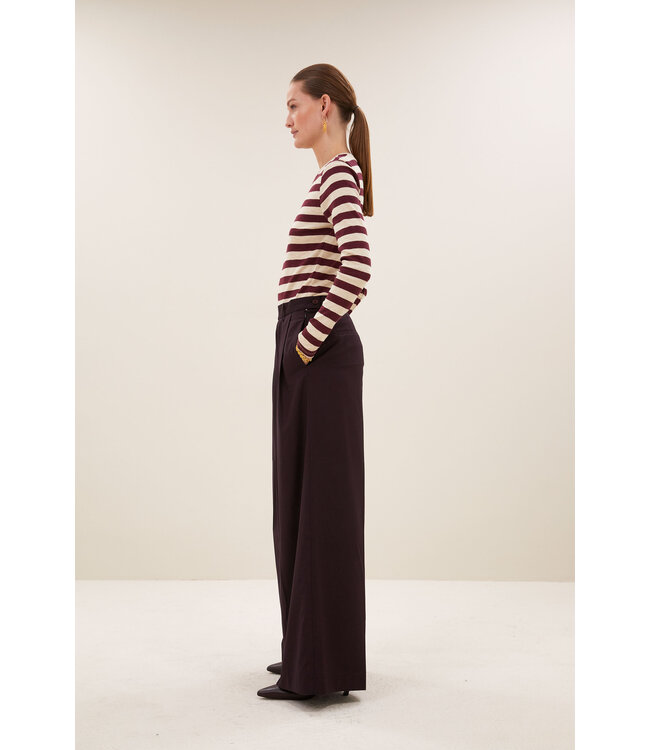 BY-BAR BB BASIC LS BIG STRIPE TSHIRT BURGUNDY CRUSH