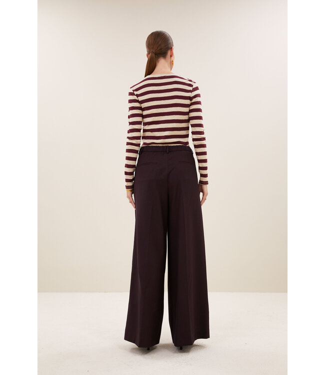 BY-BAR BB BASIC LS BIG STRIPE TSHIRT BURGUNDY CRUSH