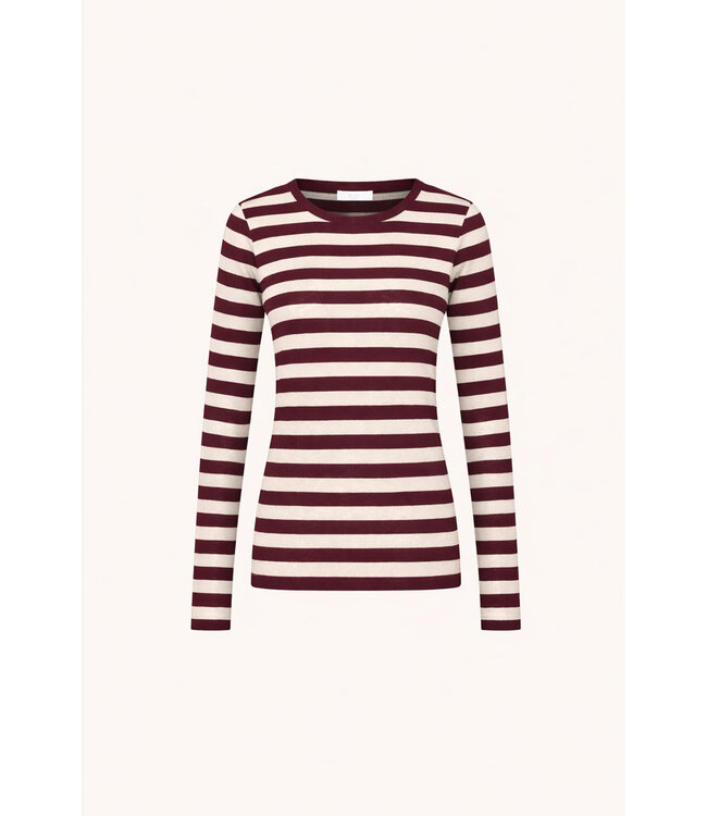 BY-BAR BB BASIC LS BIG STRIPE TSHIRT BURGUNDY CRUSH