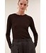 BY-BAR BB BASIC LS MELANGE STRIPE TSHIRT COFFEE BEAN