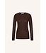 BY-BAR BB BASIC LS MELANGE STRIPE TSHIRT COFFEE BEAN