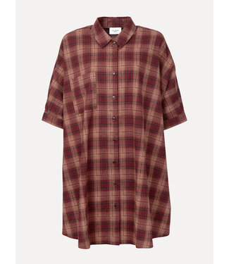 LES SOEURS LS ROGERS CHECK DRESS BORDEAUX