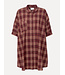 LES SOEURS LS ROGERS CHECK DRESS BORDEAUX
