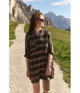LES SOEURS LS ROGERS CHECK DRESS GREEN