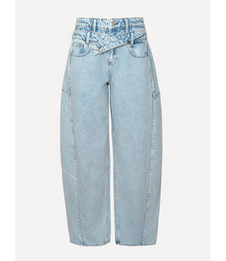 LES SOEURS LS MARLENE BALLOON DENIM DOUBLE WAISTBAND LIGHT BLUE