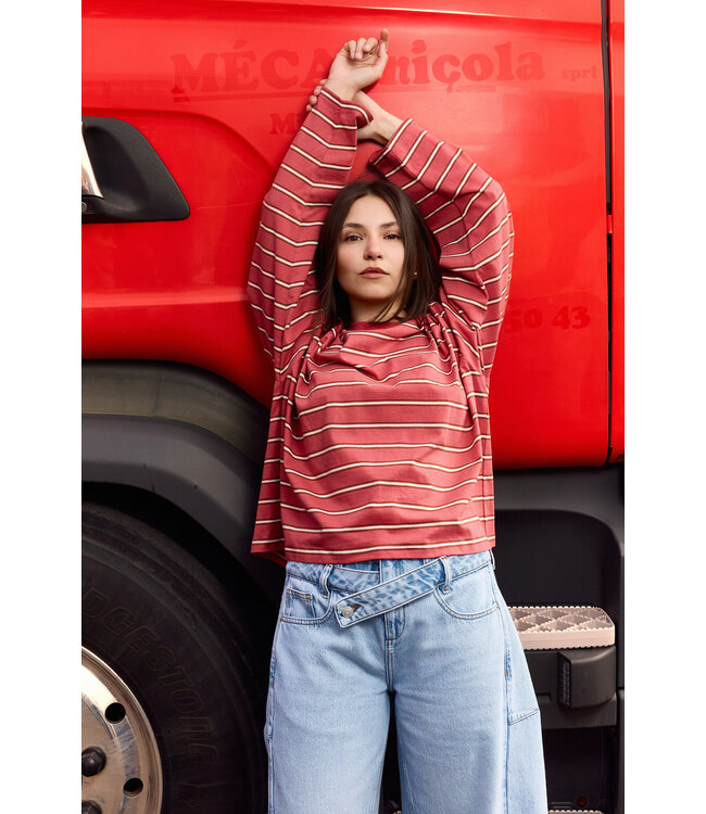 LES SOEURS LS MARLENE BALLOON DENIM DOUBLE WAISTBAND LIGHT BLUE