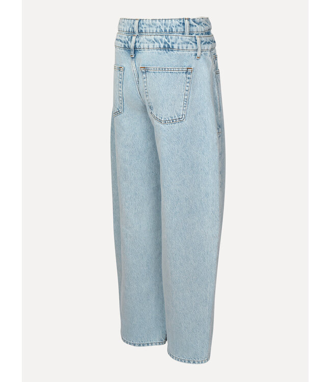 LES SOEURS LS MARLENE BALLOON DENIM DOUBLE WAISTBAND LIGHT BLUE