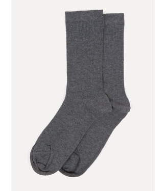 LES SOEURS LS ROBIN FINE RIB SOCKS DARK GREY MELANGE