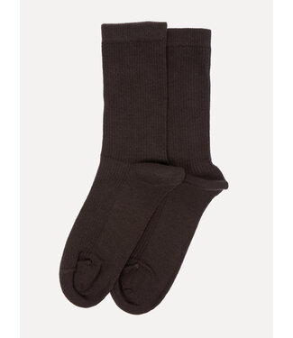 LES SOEURS LS ROBIN FINE RIB SOCKS BROWN