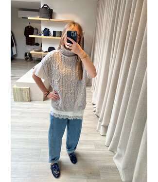 CO'COUTURE CC ROW OVERSIZE CABLE KNIT SL PULL