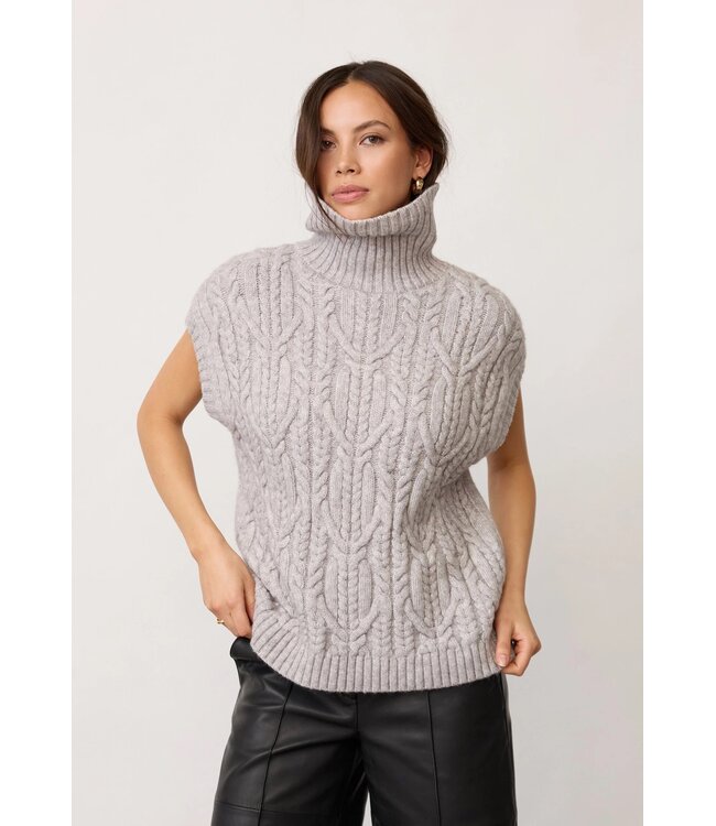 CO'COUTURE CC ROW OVERSIZE CABLE KNIT SL PULL