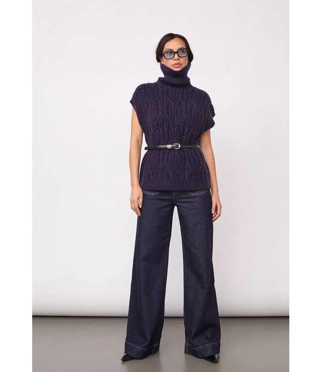 CO'COUTURE CC ROW OVERSIZE CABLE KNIT SL PULL