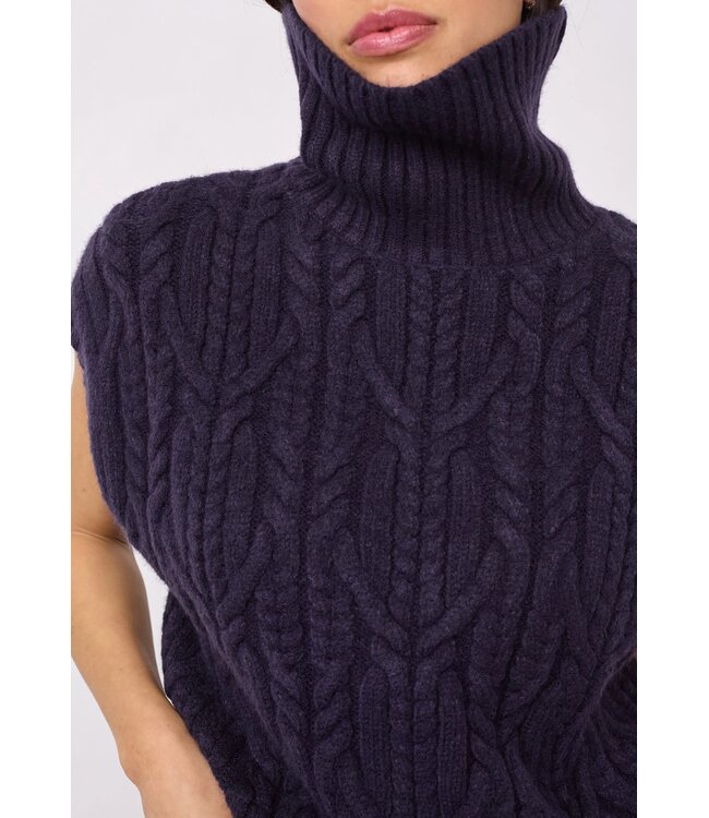 CO'COUTURE CC ROW OVERSIZE CABLE KNIT SL PULL