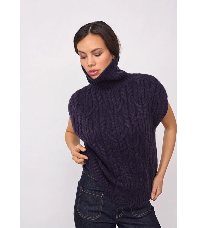 CO'COUTURE CC ROW OVERSIZE CABLE KNIT SL PULL