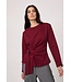 CO'COUTURE CC ORIANE LS PLEAT TIE TEE WINE RED