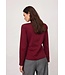 CO'COUTURE CC ORIANE LS PLEAT TIE TEE WINE RED