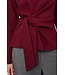 CO'COUTURE CC ORIANE LS PLEAT TIE TEE WINE RED