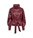 CO'COUTURE CC GITT FUNNEL NECK BLOUSE BERRY RED