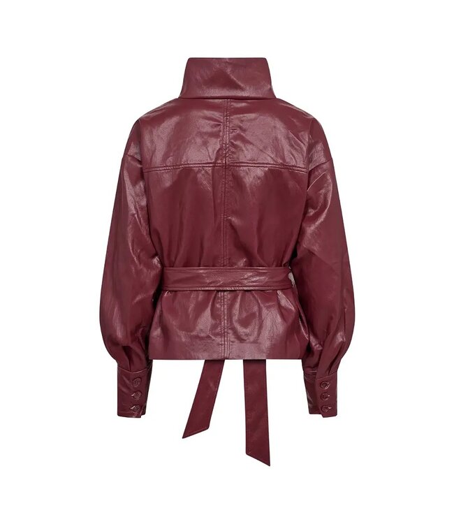 CO'COUTURE CC GITT FUNNEL NECK BLOUSE BERRY RED