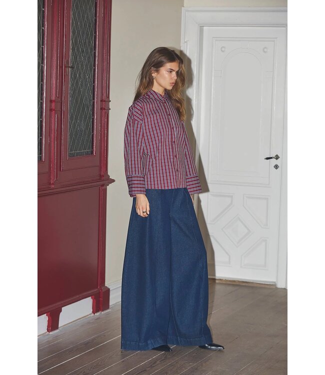CO'COUTURE CC RENEE CHECK CUF SHIRT BERRY RED